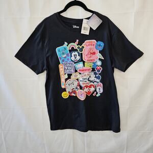 Disney 100 Anniversary Graphic Cartoon Short Sleeve Shirt Black Size Large
